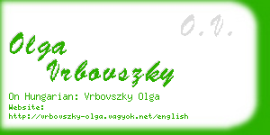 olga vrbovszky business card